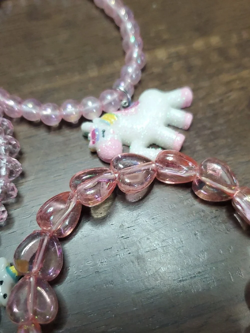 Kids Unicorn Charm Beaded Bracelet Set - Pink and Pastel